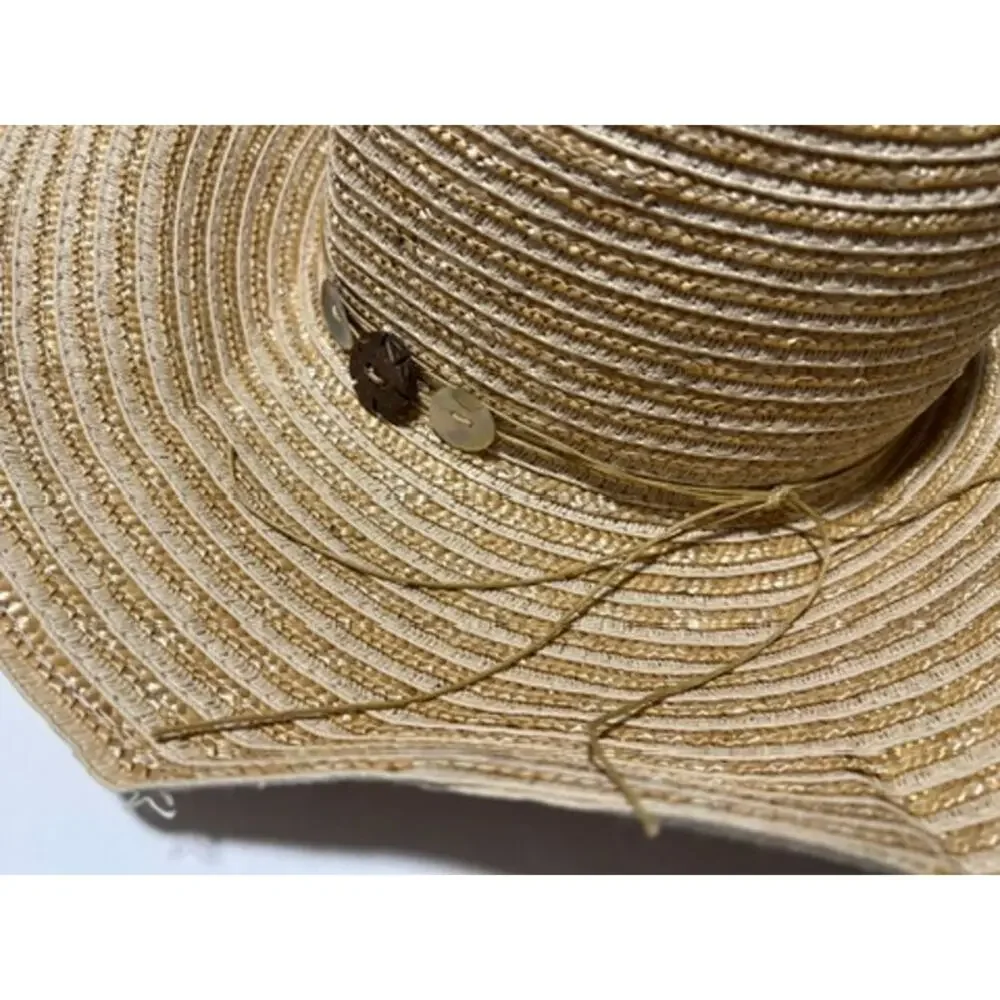 C.C Exclusives Women's Wide Brim Straw Sun Hat Beige Natural One Size Boho